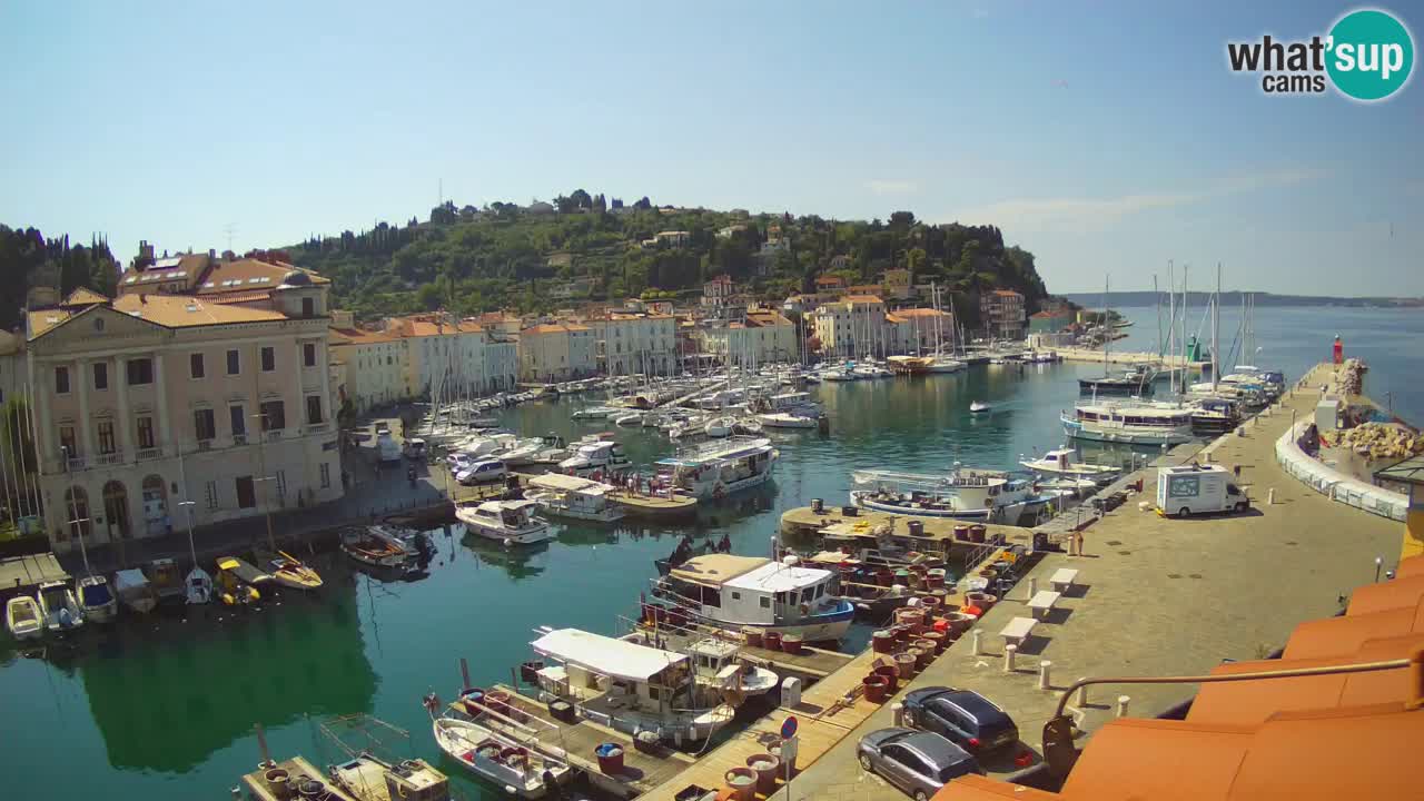 Webcam en direct de Piran “Mandrač” – Incroyable vue en direct de la Villa Piranesi