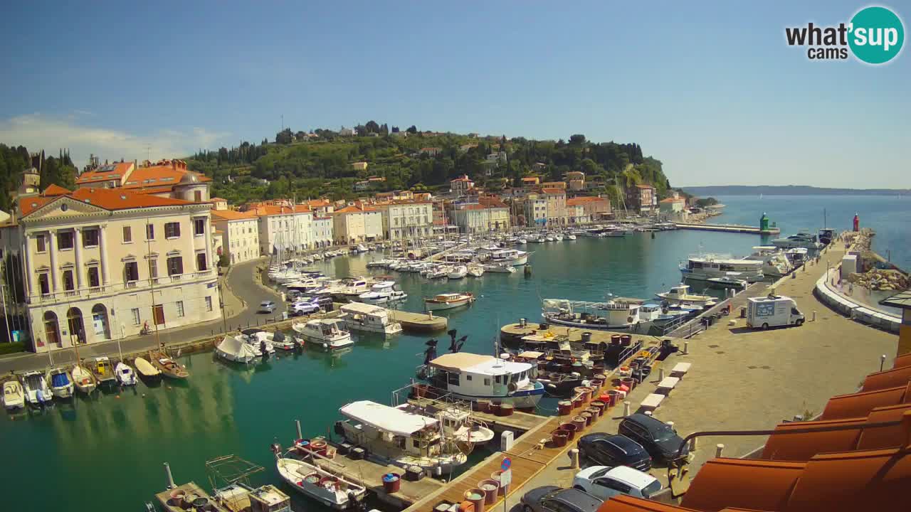 Webcam en direct de Piran “Mandrač” – Incroyable vue en direct de la Villa Piranesi