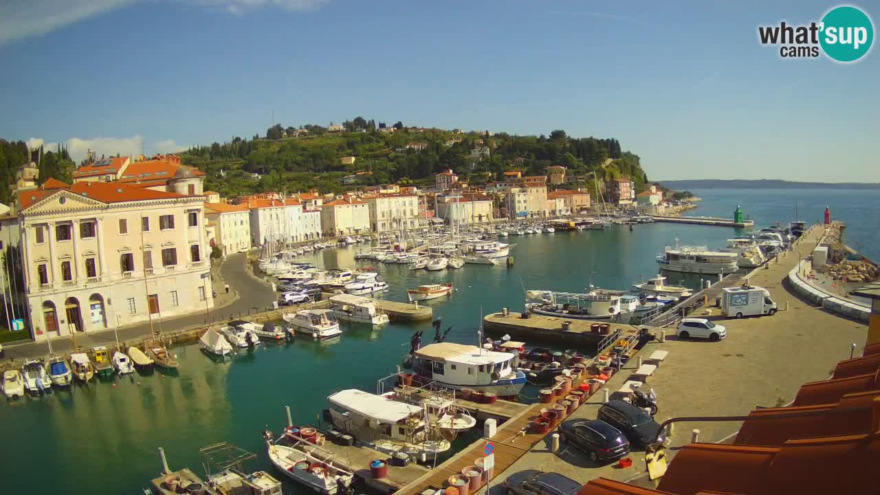Webcam en direct de Piran “Mandrač” – Incroyable vue en direct de la Villa Piranesi