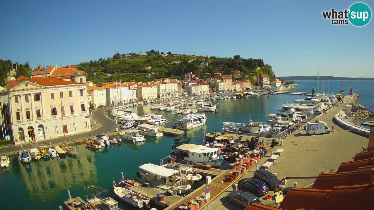 Webcam en direct de Piran “Mandrač” – Incroyable vue en direct de la Villa Piranesi