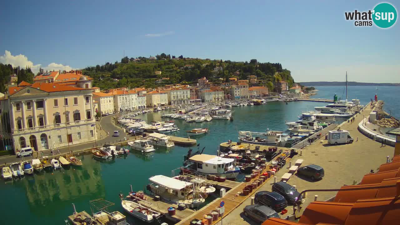 Webcam en direct de Piran “Mandrač” – Incroyable vue en direct de la Villa Piranesi