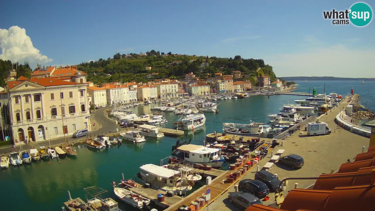Webcam en direct de Piran “Mandrač” – Incroyable vue en direct de la Villa Piranesi