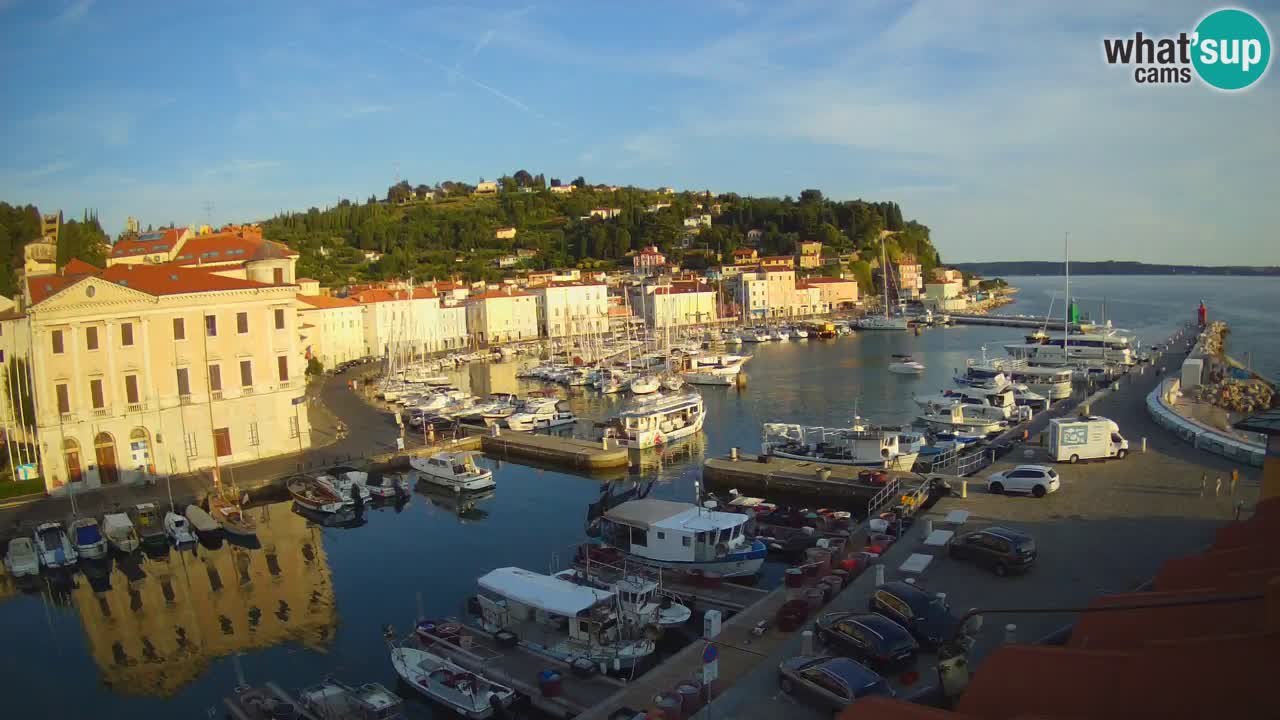 Webcam en direct de Piran “Mandrač” – Incroyable vue en direct de la Villa Piranesi