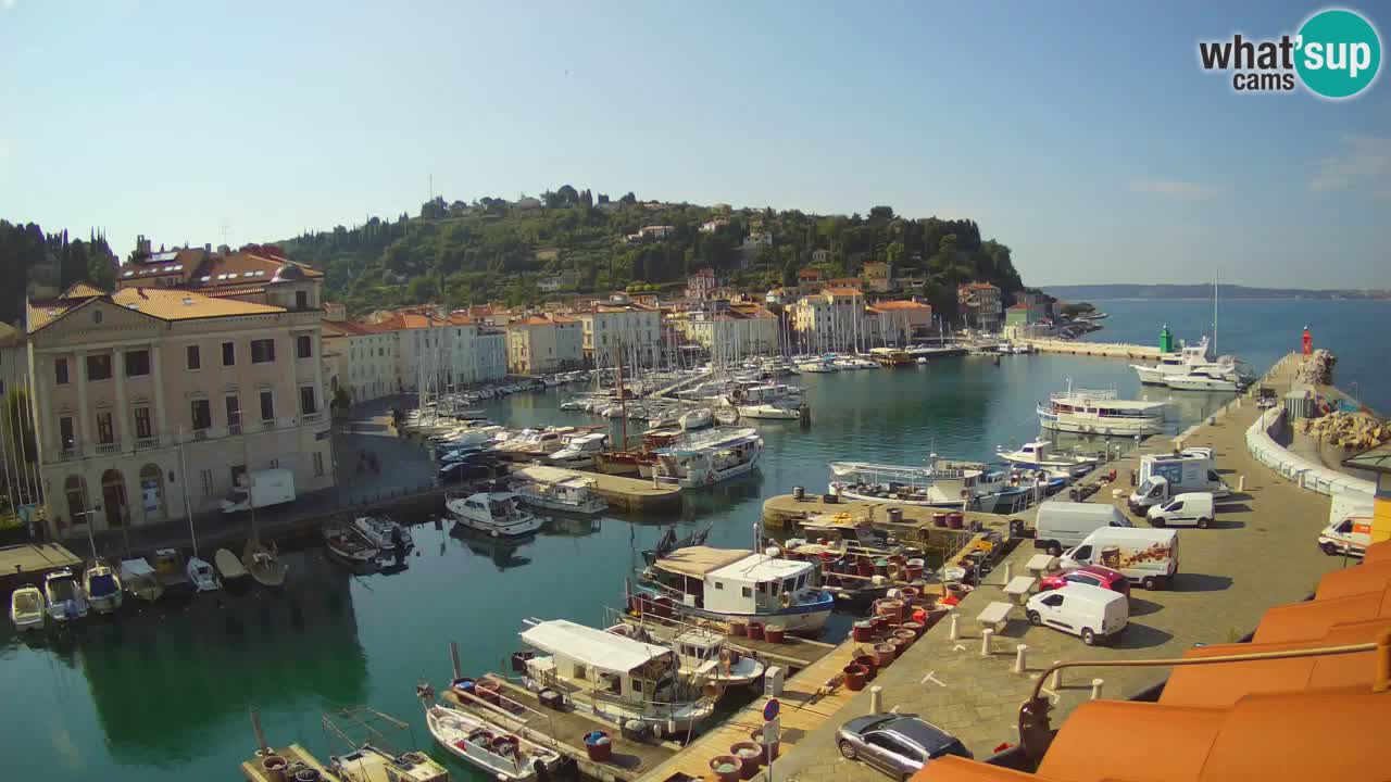 Webcam en direct de Piran “Mandrač” – Incroyable vue en direct de la Villa Piranesi