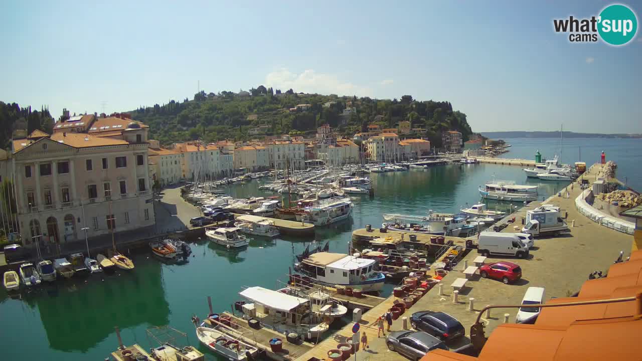 Webcam en direct de Piran “Mandrač” – Incroyable vue en direct de la Villa Piranesi
