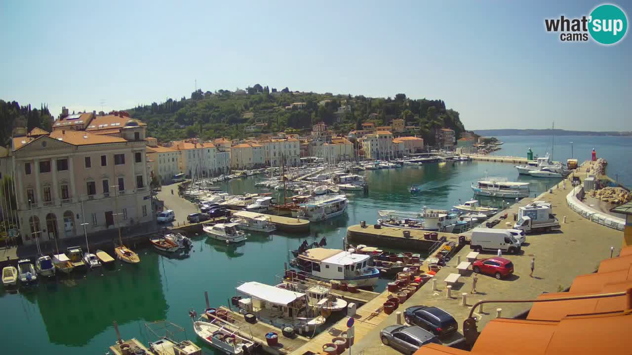Webcam en direct de Piran “Mandrač” – Incroyable vue en direct de la Villa Piranesi