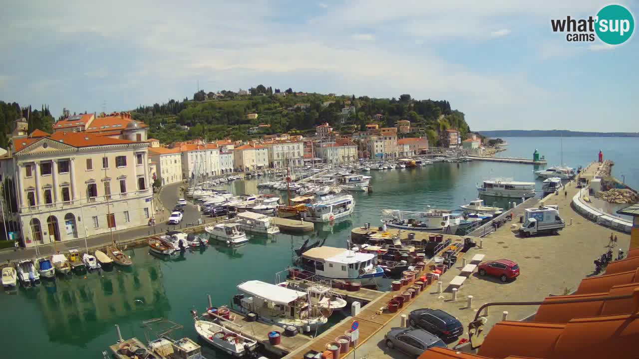 Webcam en direct de Piran “Mandrač” – Incroyable vue en direct de la Villa Piranesi