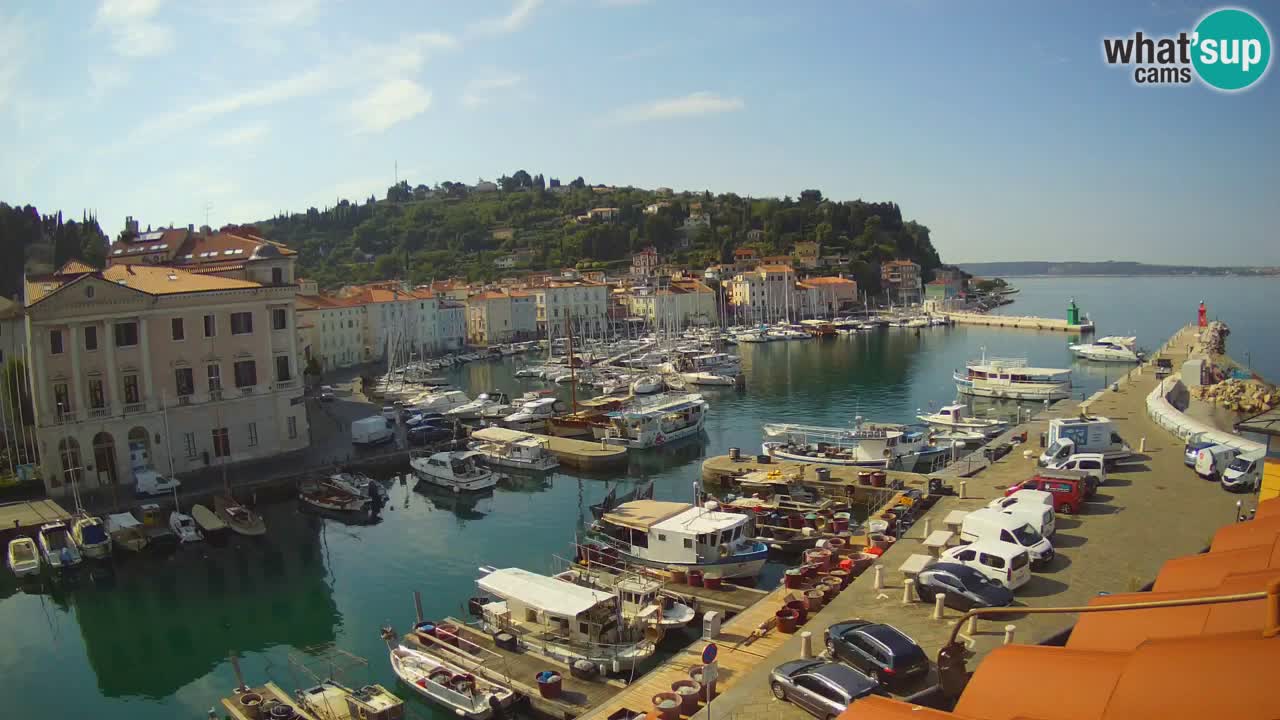 Webcam en direct de Piran “Mandrač” – Incroyable vue en direct de la Villa Piranesi