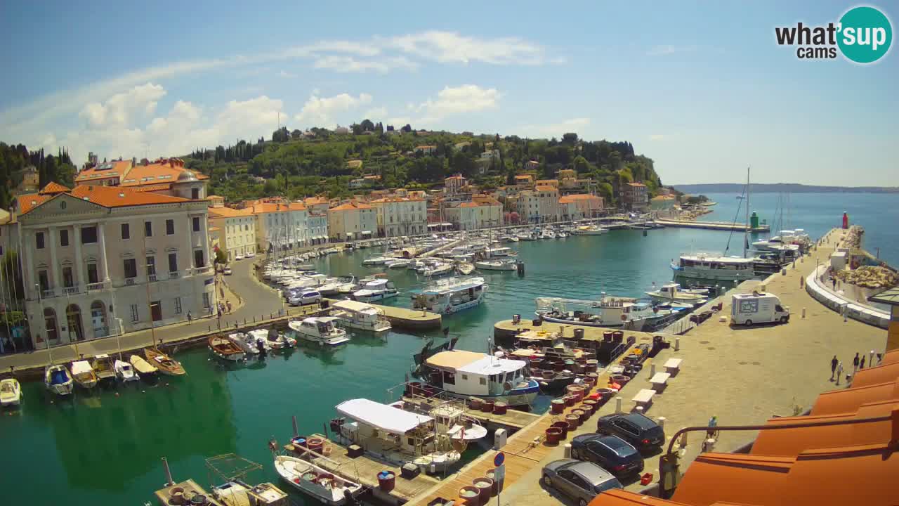 Webcam en direct de Piran “Mandrač” – Incroyable vue en direct de la Villa Piranesi
