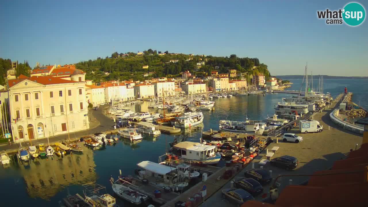 Webcam en direct de Piran “Mandrač” – Incroyable vue en direct de la Villa Piranesi