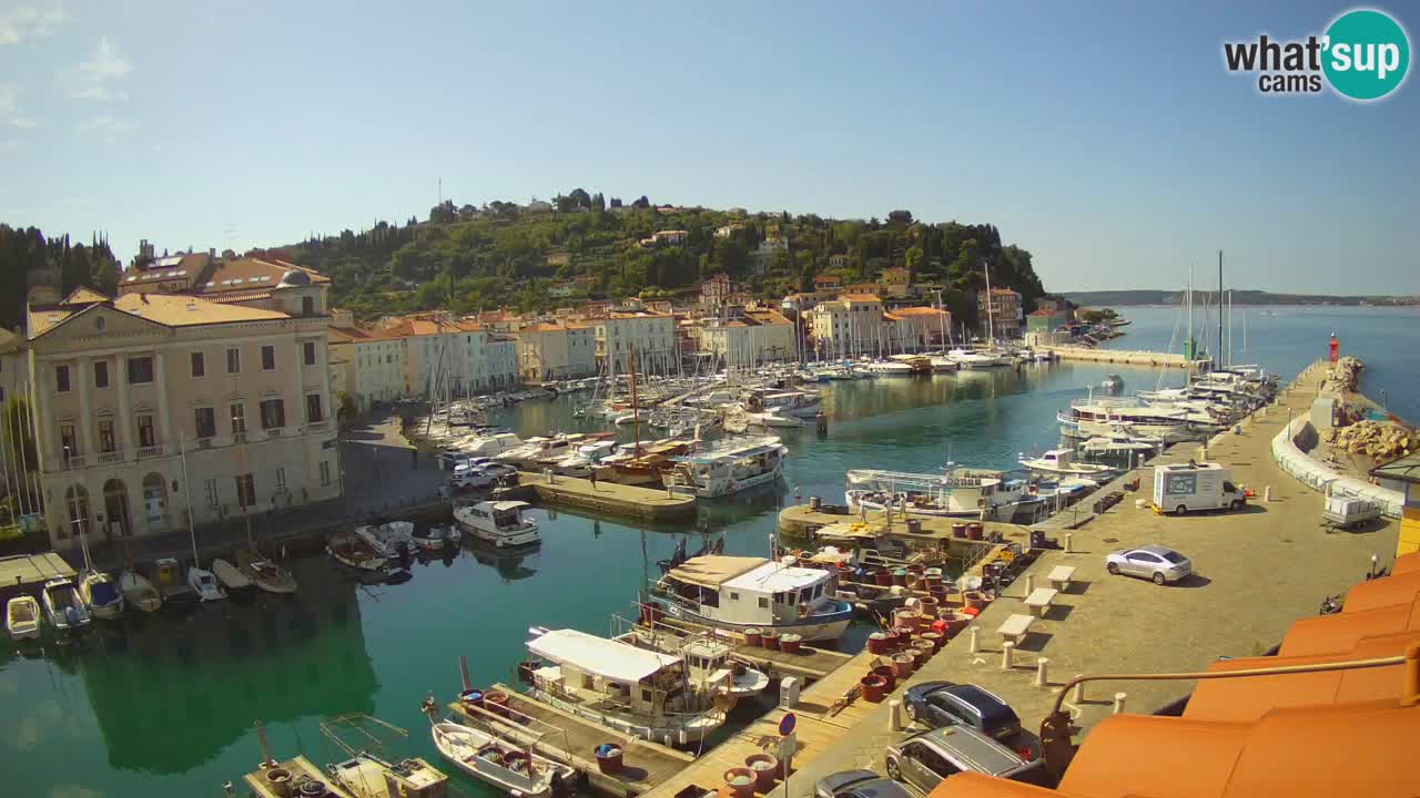 Webcam en direct de Piran “Mandrač” – Incroyable vue en direct de la Villa Piranesi