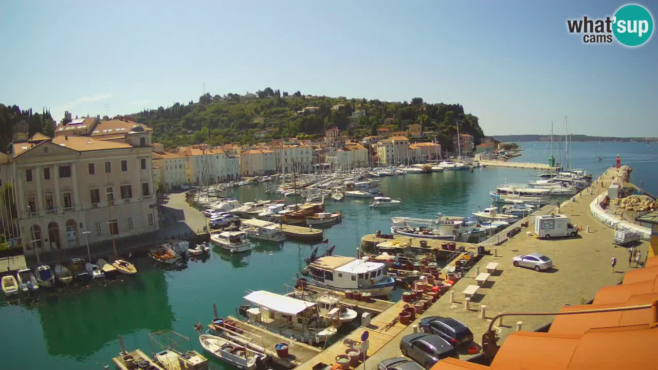 Webcam en direct de Piran “Mandrač” – Incroyable vue en direct de la Villa Piranesi