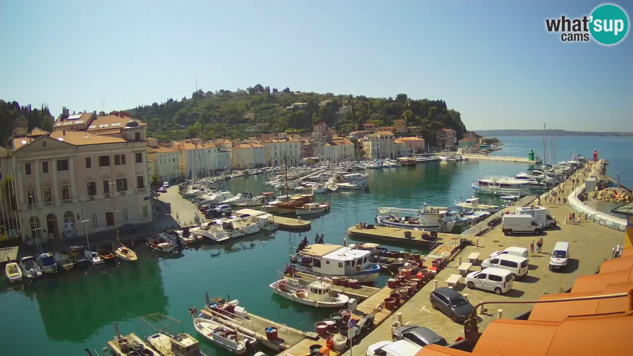Webcam en direct de Piran “Mandrač” – Incroyable vue en direct de la Villa Piranesi