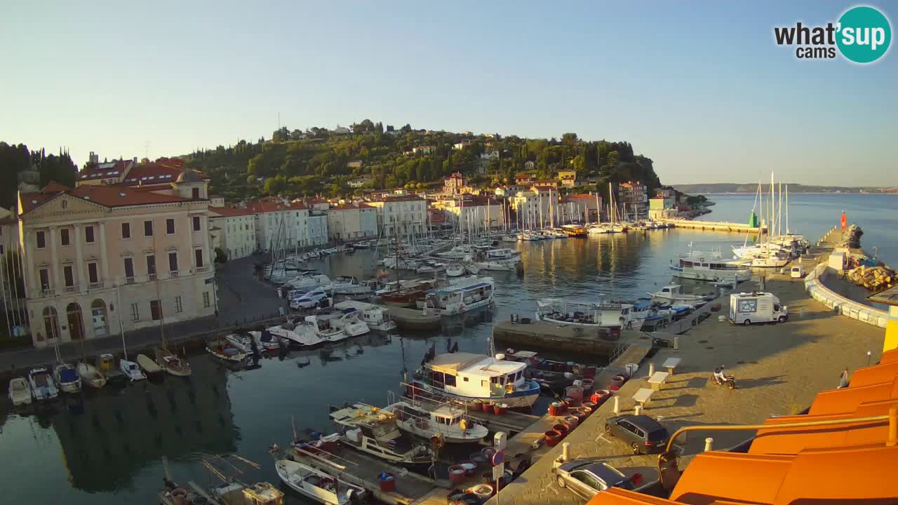 Webcam en direct de Piran “Mandrač” – Incroyable vue en direct de la Villa Piranesi
