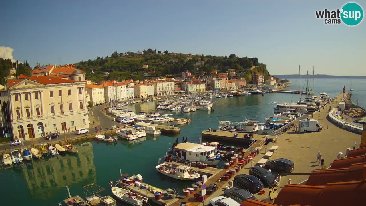 Webcam en direct de Piran “Mandrač” – Incroyable vue en direct de la Villa Piranesi