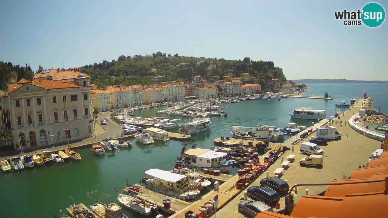 Webcam en direct de Piran “Mandrač” – Incroyable vue en direct de la Villa Piranesi