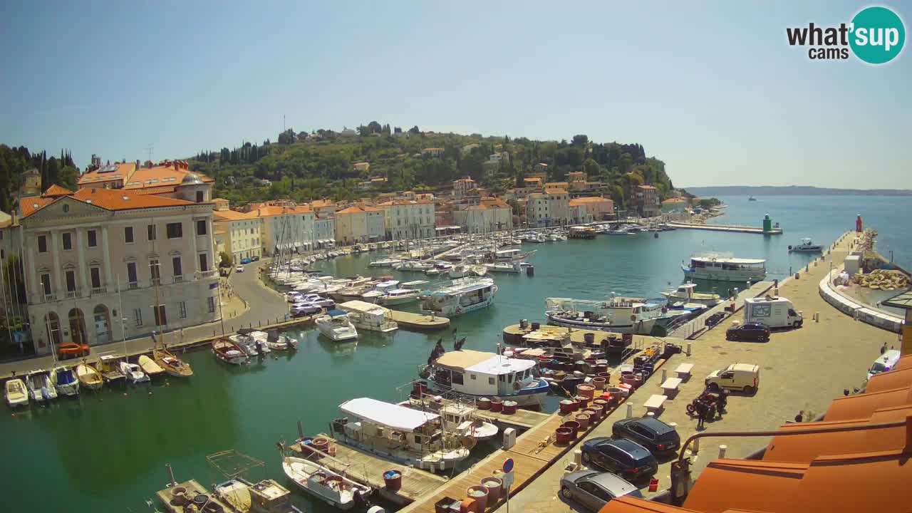 Webcam en direct de Piran “Mandrač” – Incroyable vue en direct de la Villa Piranesi