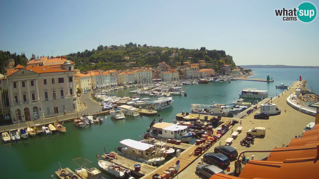 Webcam en direct de Piran “Mandrač” – Incroyable vue en direct de la Villa Piranesi