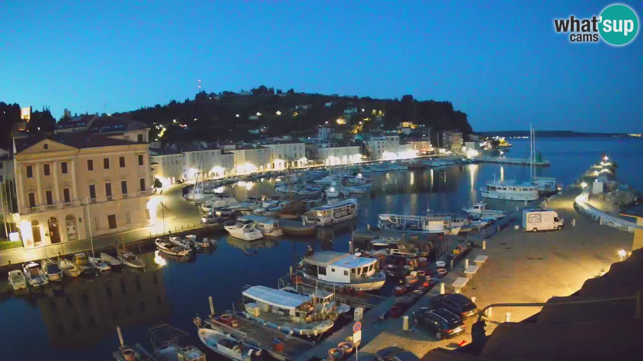 Webcam en direct de Piran “Mandrač” – Incroyable vue en direct de la Villa Piranesi