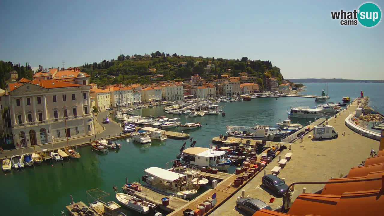 Webcam en direct de Piran “Mandrač” – Incroyable vue en direct de la Villa Piranesi