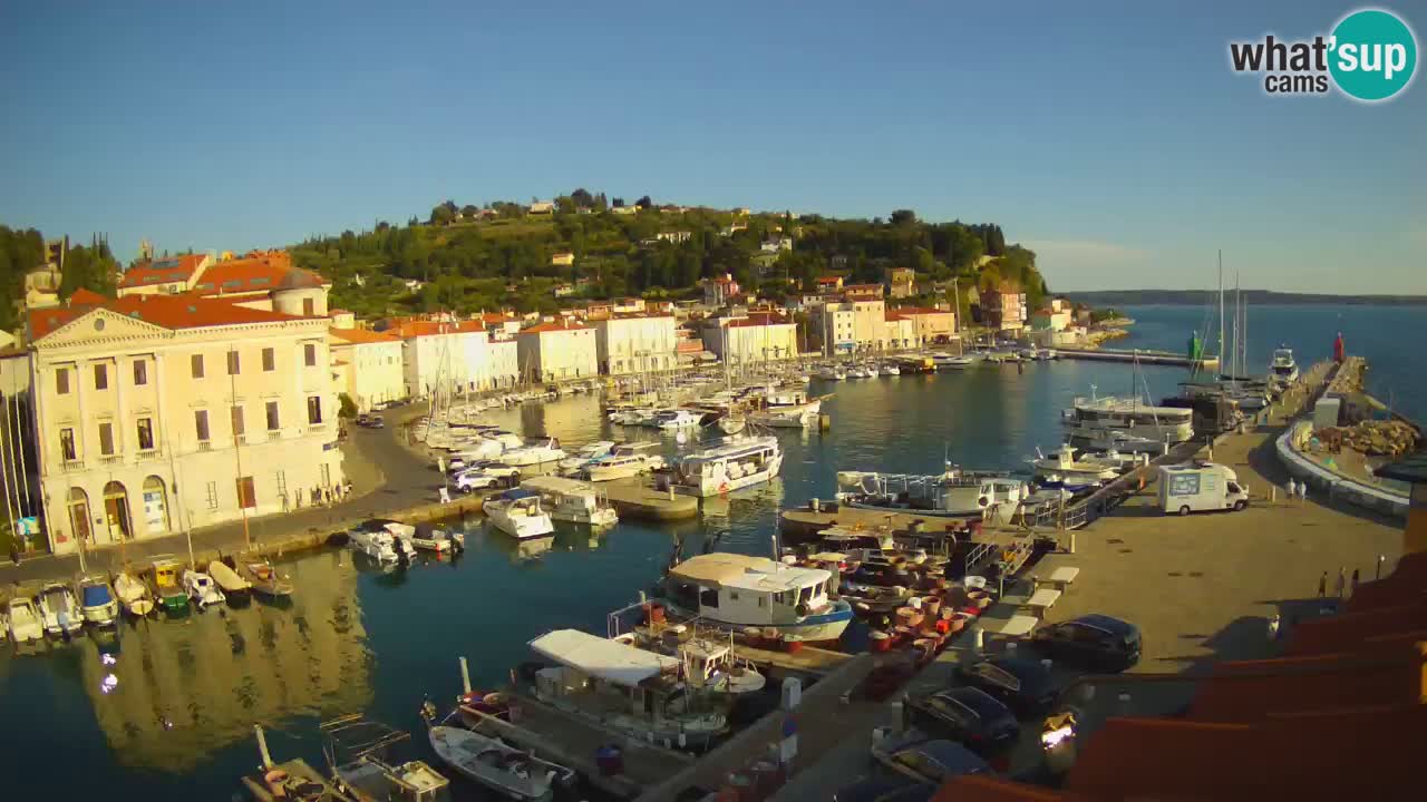 Webcam en direct de Piran “Mandrač” – Incroyable vue en direct de la Villa Piranesi