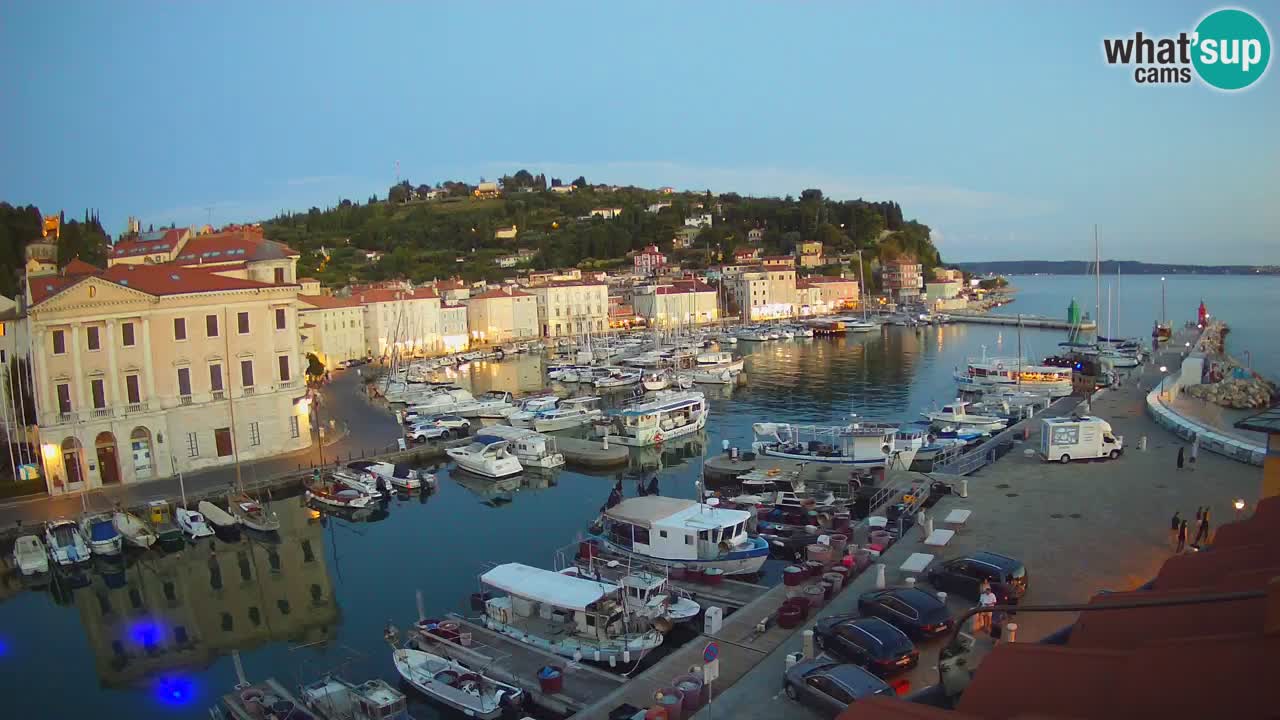 Webcam en direct de Piran “Mandrač” – Incroyable vue en direct de la Villa Piranesi