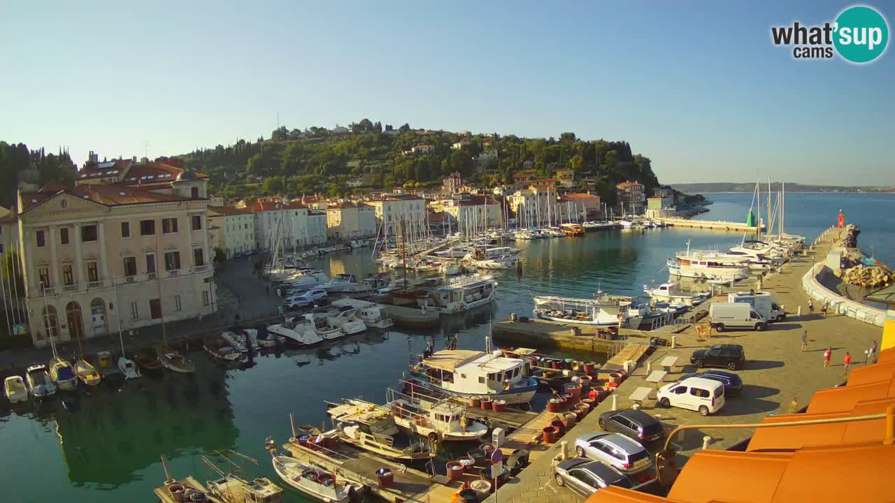 Webcam en direct de Piran “Mandrač” – Incroyable vue en direct de la Villa Piranesi