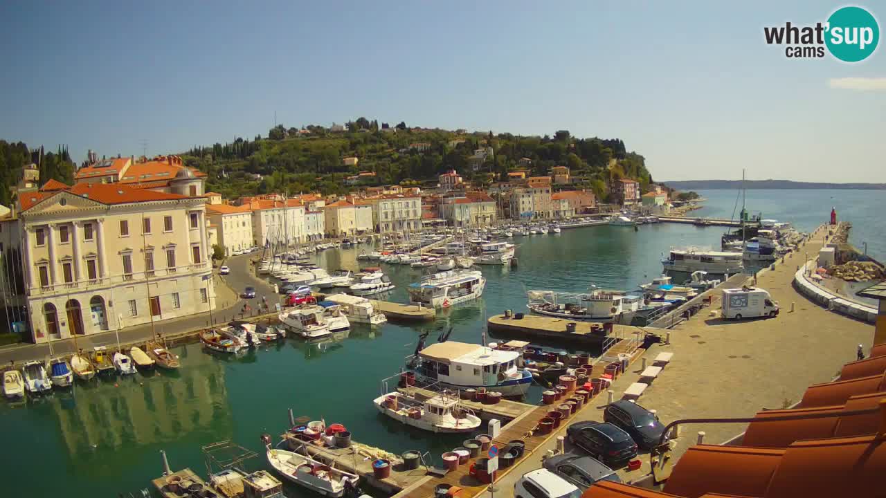 Webcam en direct de Piran “Mandrač” – Incroyable vue en direct de la Villa Piranesi