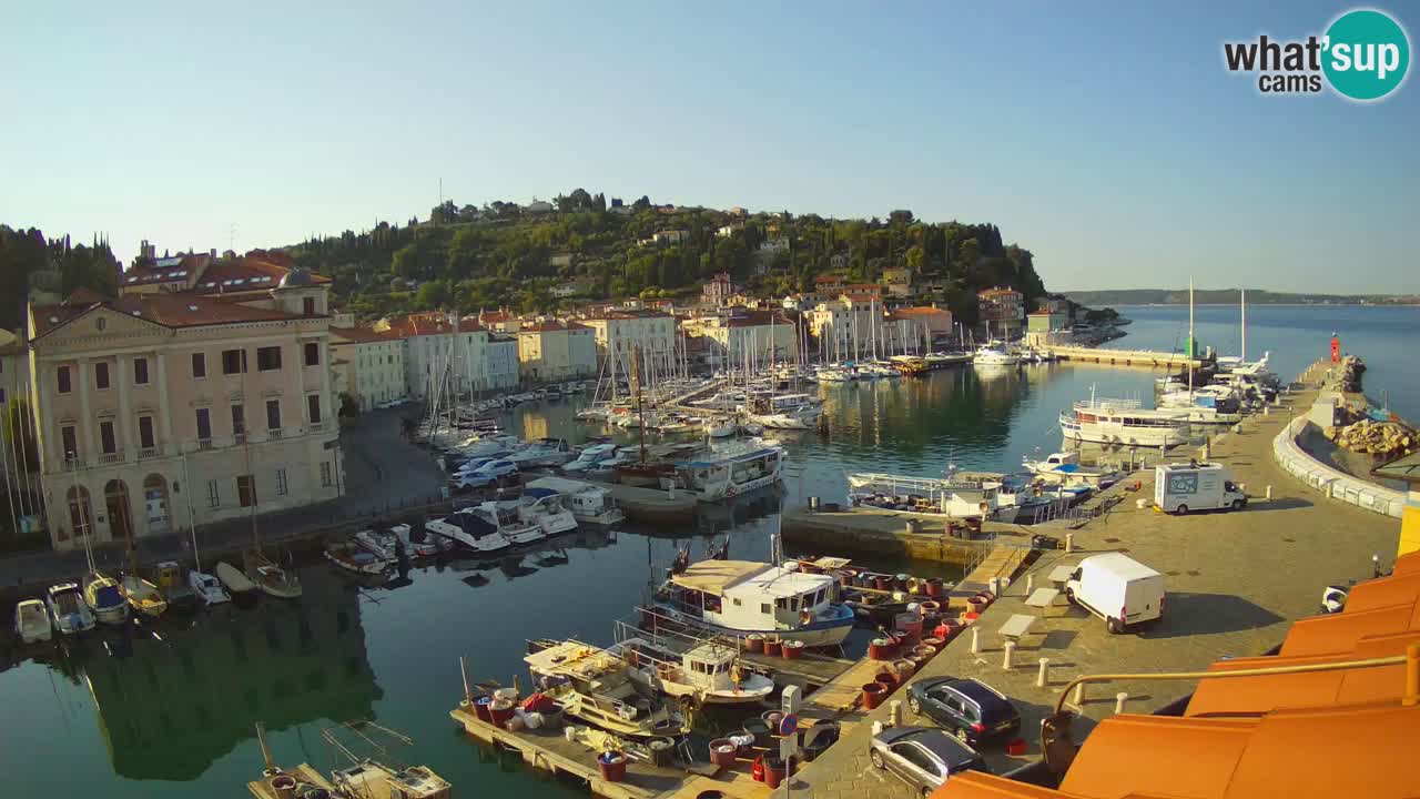Webcam en direct de Piran “Mandrač” – Incroyable vue en direct de la Villa Piranesi
