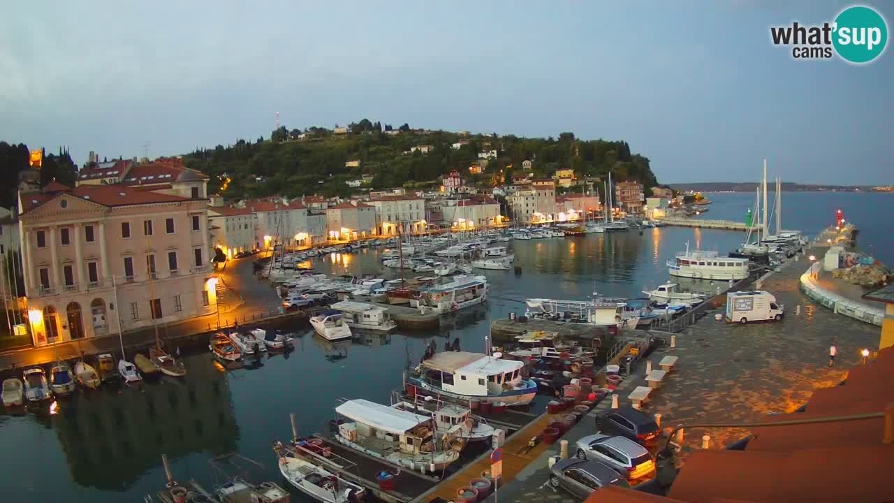 Webcam en direct de Piran “Mandrač” – Incroyable vue en direct de la Villa Piranesi