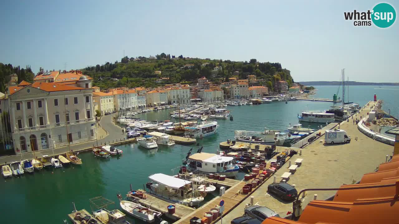 Webcam en direct de Piran “Mandrač” – Incroyable vue en direct de la Villa Piranesi