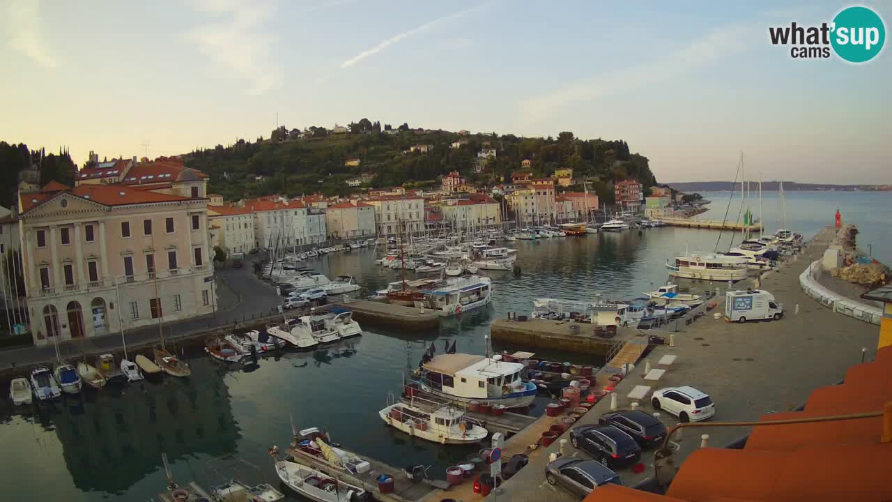 Webcam en direct de Piran “Mandrač” – Incroyable vue en direct de la Villa Piranesi
