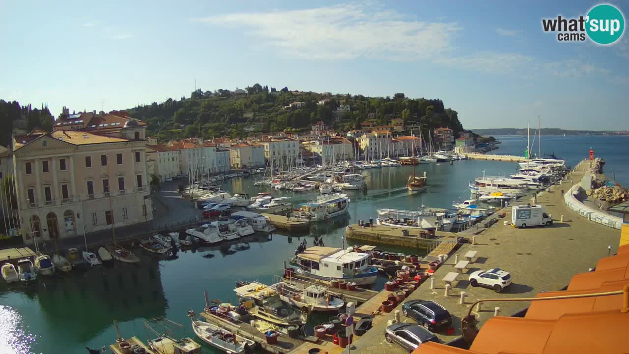 Webcam en direct de Piran “Mandrač” – Incroyable vue en direct de la Villa Piranesi