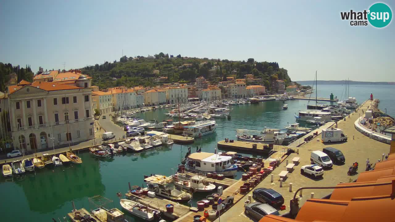 Webcam en direct de Piran “Mandrač” – Incroyable vue en direct de la Villa Piranesi