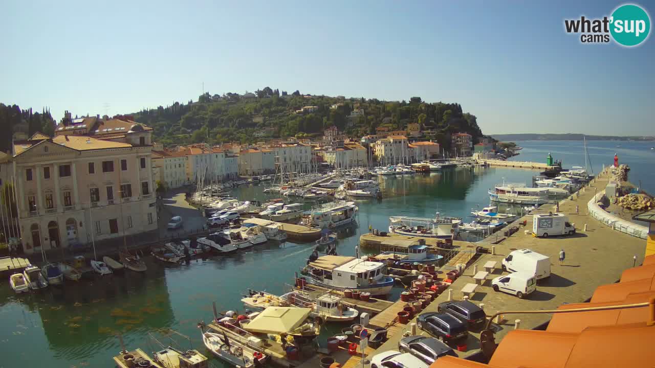 Webcam en direct de Piran “Mandrač” – Incroyable vue en direct de la Villa Piranesi