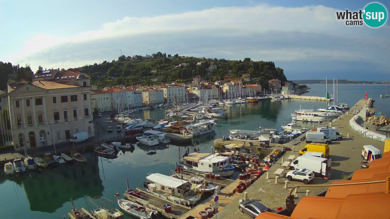 Webcam en direct de Piran “Mandrač” – Incroyable vue en direct de la Villa Piranesi