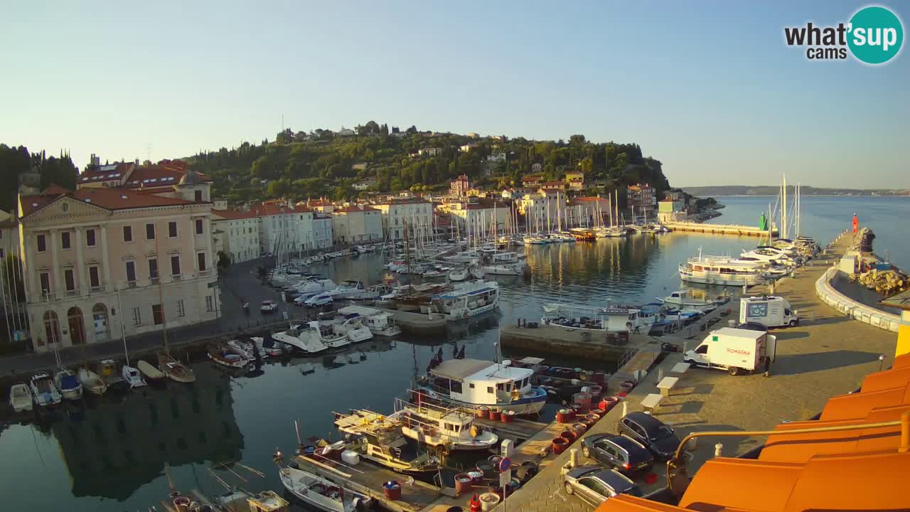 Webcam en direct de Piran “Mandrač” – Incroyable vue en direct de la Villa Piranesi