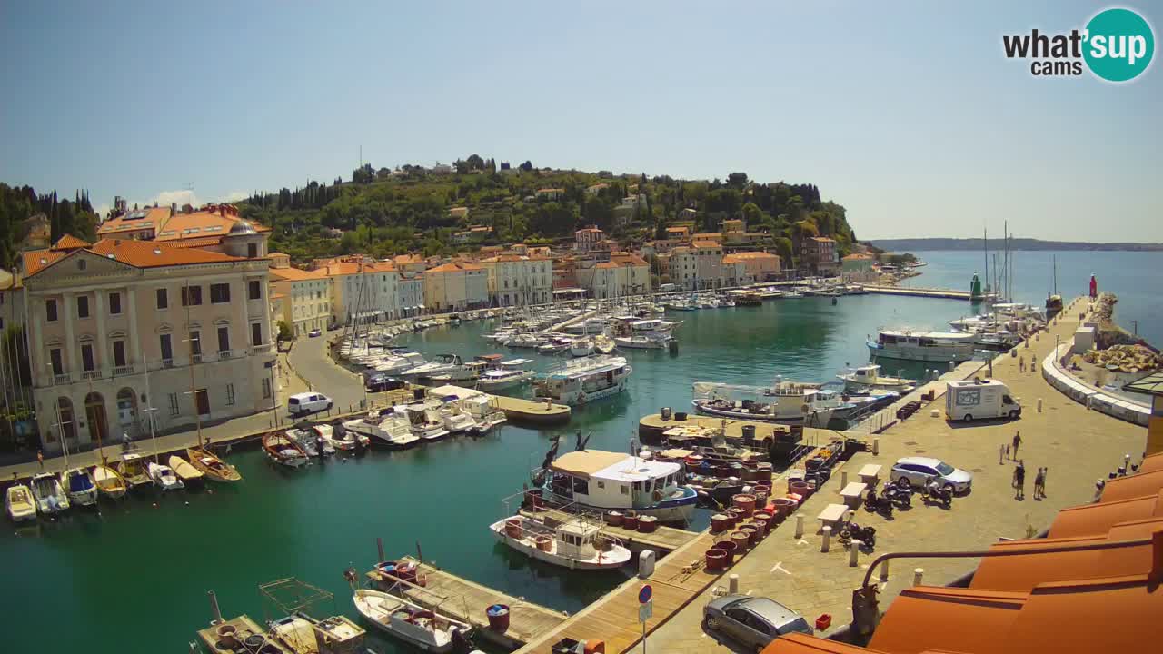 Webcam en direct de Piran “Mandrač” – Incroyable vue en direct de la Villa Piranesi
