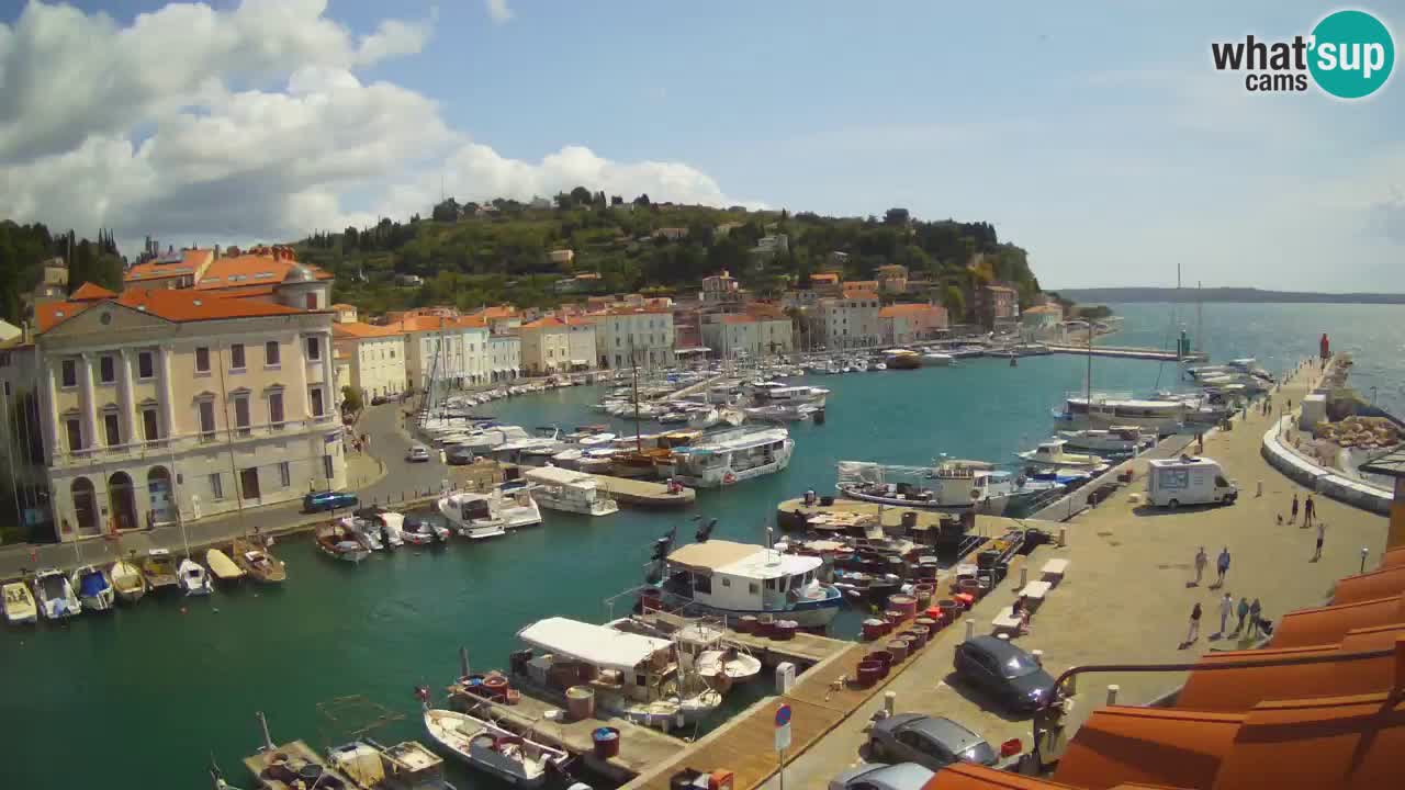 Webcam en direct de Piran “Mandrač” – Incroyable vue en direct de la Villa Piranesi
