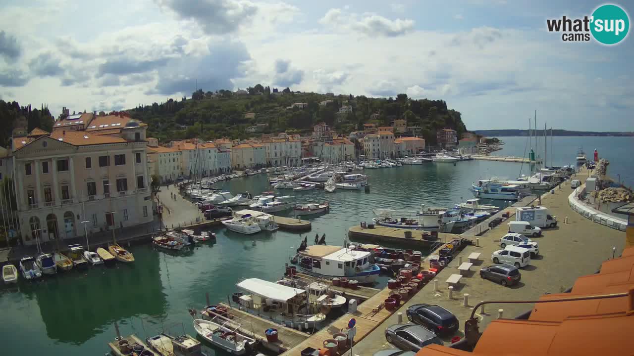 Webcam en direct de Piran “Mandrač” – Incroyable vue en direct de la Villa Piranesi