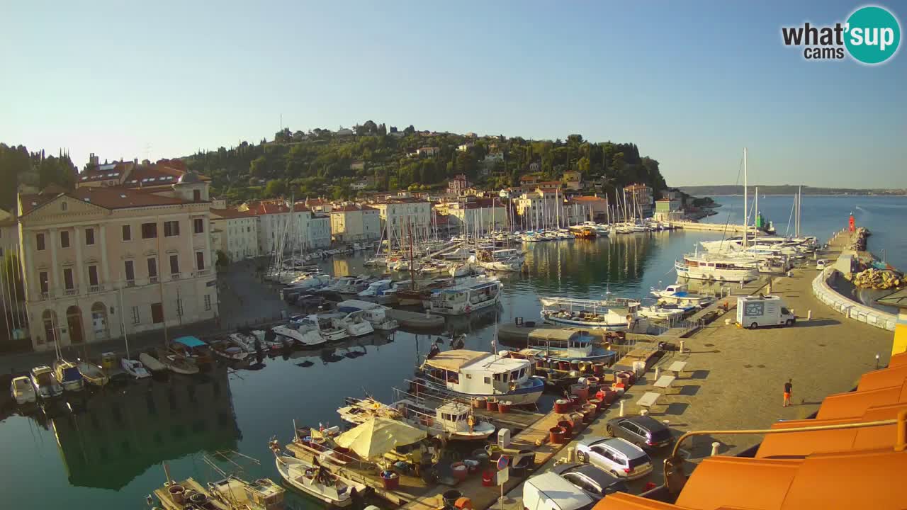 Webcam en direct de Piran “Mandrač” – Incroyable vue en direct de la Villa Piranesi