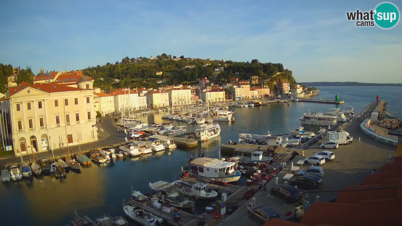 Webcam en direct de Piran “Mandrač” – Incroyable vue en direct de la Villa Piranesi