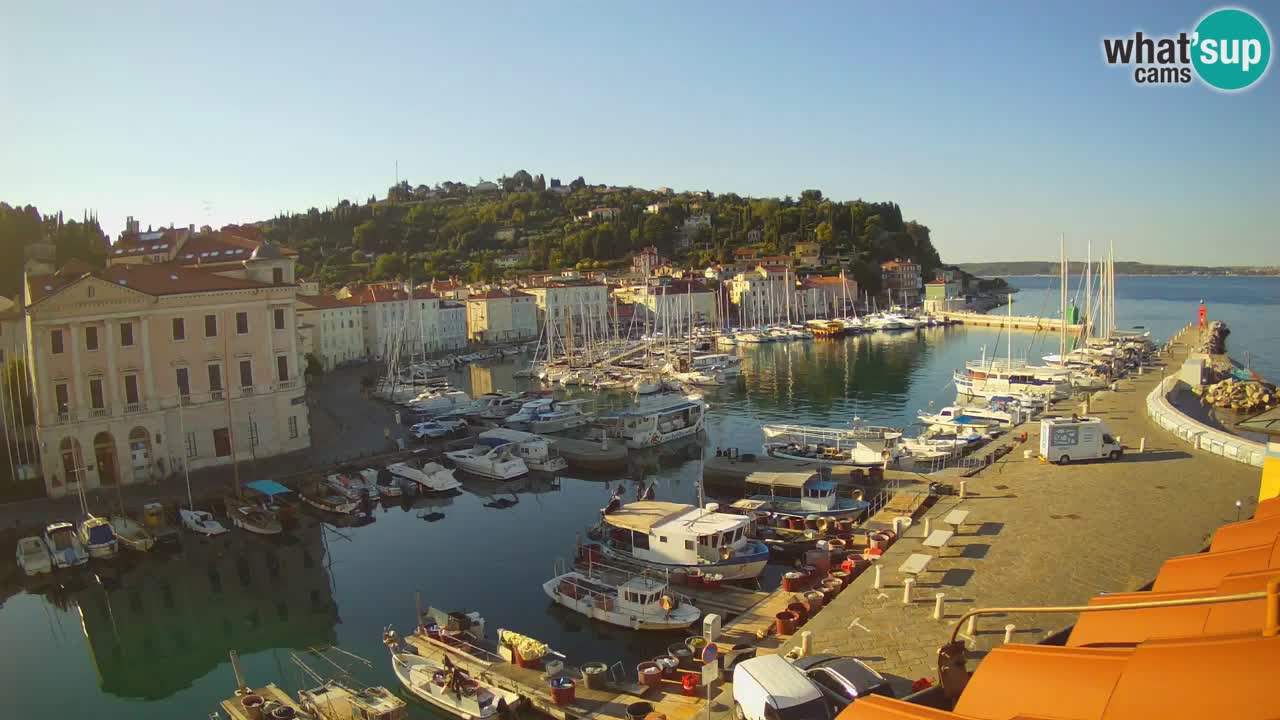 Webcam en direct de Piran “Mandrač” – Incroyable vue en direct de la Villa Piranesi