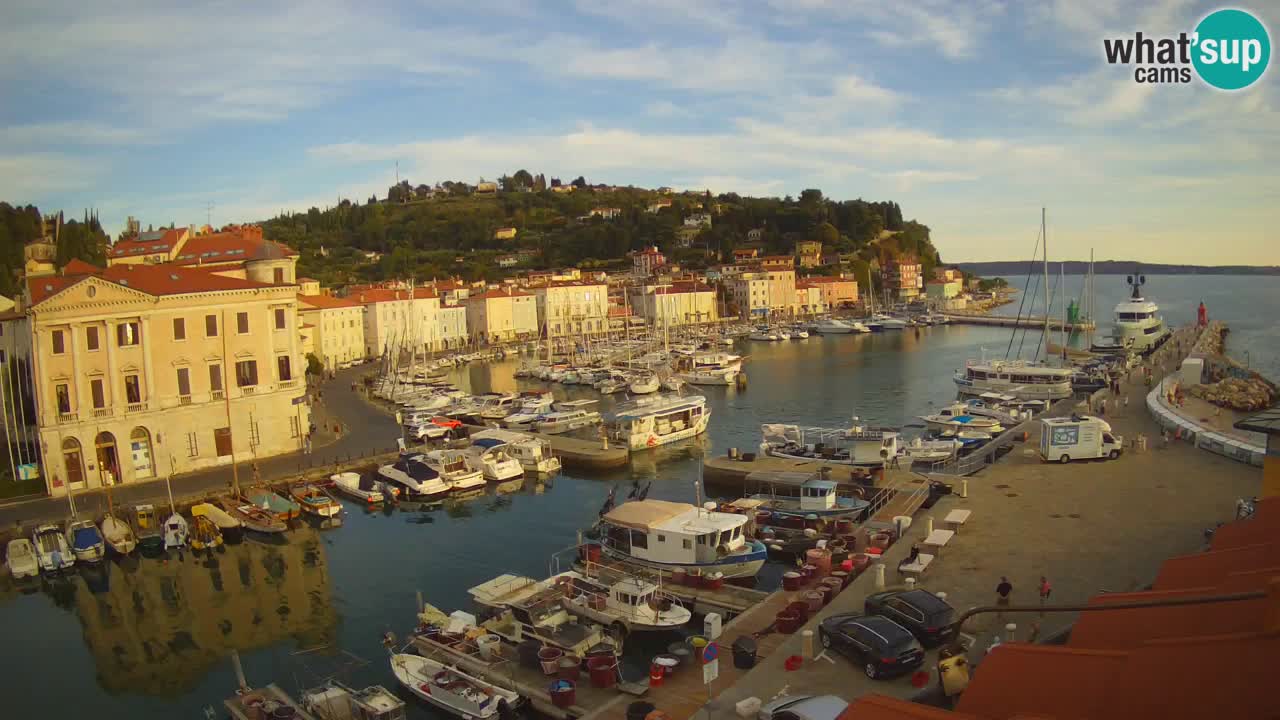 Webcam en direct de Piran “Mandrač” – Incroyable vue en direct de la Villa Piranesi