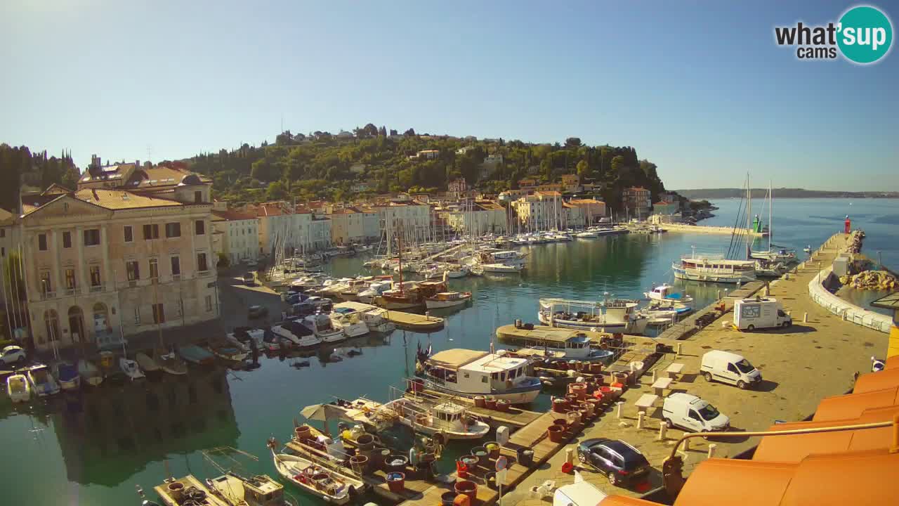 Webcam en direct de Piran “Mandrač” – Incroyable vue en direct de la Villa Piranesi