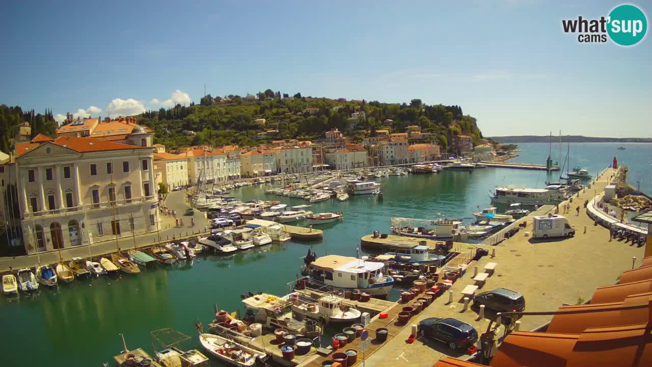 Webcam en direct de Piran “Mandrač” – Incroyable vue en direct de la Villa Piranesi