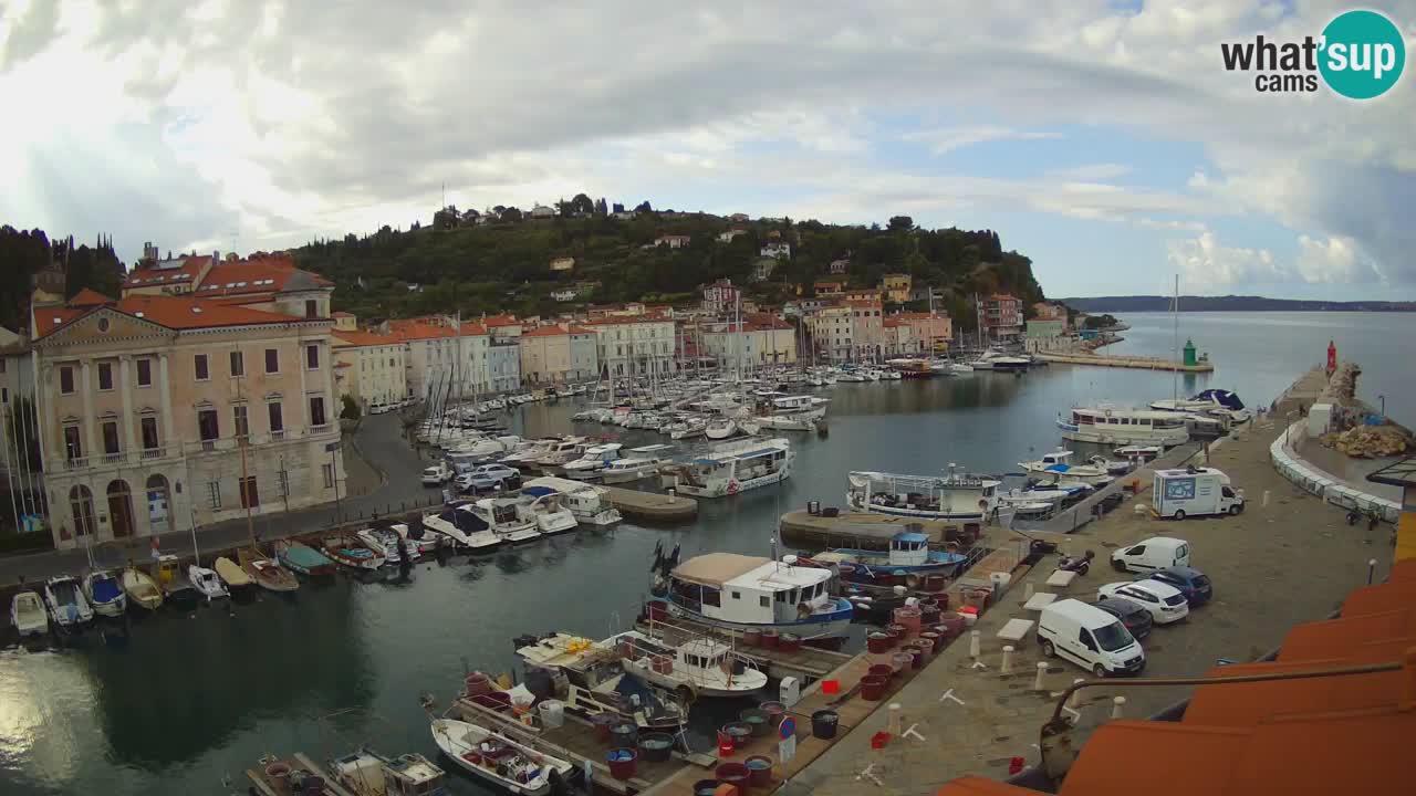 Webcam en direct de Piran “Mandrač” – Incroyable vue en direct de la Villa Piranesi