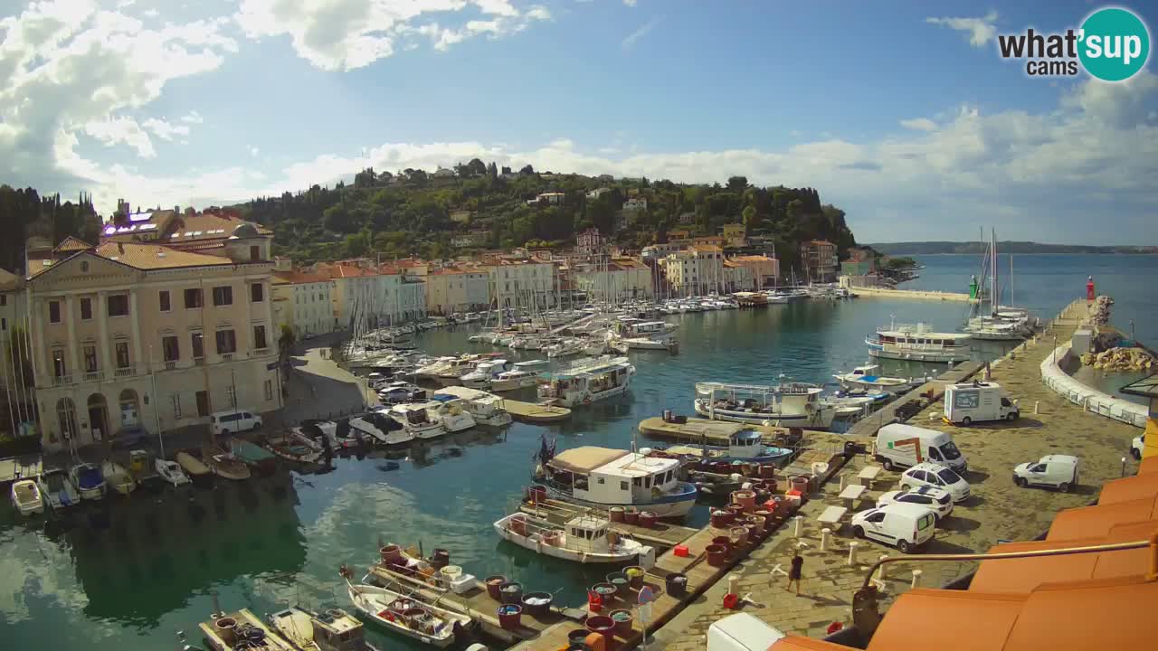 Webcam en direct de Piran “Mandrač” – Incroyable vue en direct de la Villa Piranesi