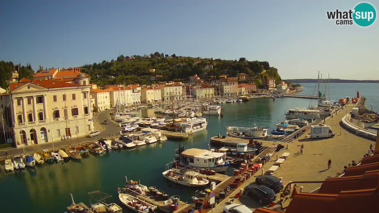 Webcam en direct de Piran “Mandrač” – Incroyable vue en direct de la Villa Piranesi