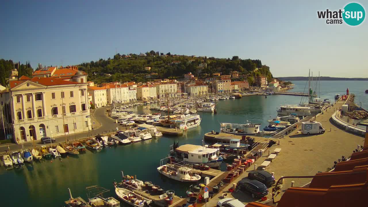 Webcam en direct de Piran “Mandrač” – Incroyable vue en direct de la Villa Piranesi